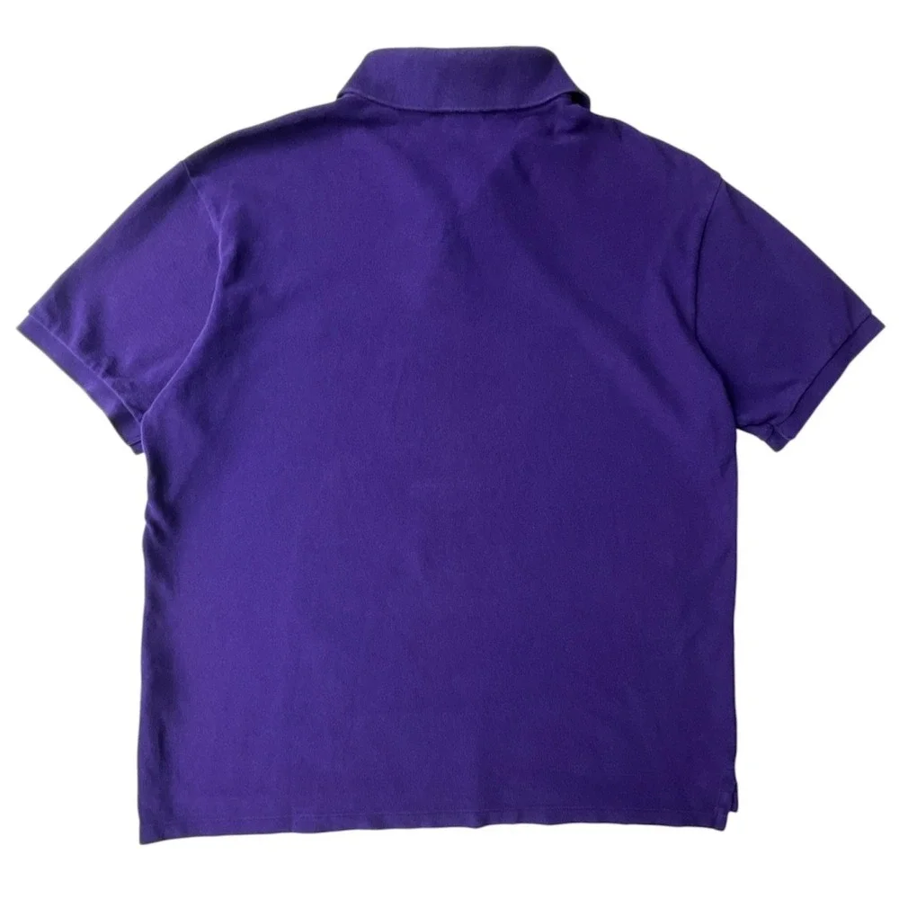 Polo Ralph Lauren Polo Shirt Mens XL Purple Pima Interlock Slim Fit Orange Pony